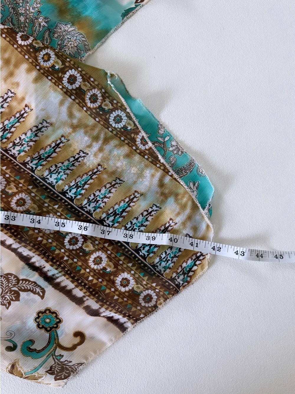 Vintage Y2K Limited Too Turquoise Paisley
Handkerchief Hem Dress - Picture 12 of 13